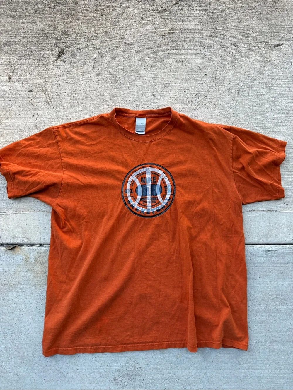 Nike Orange Short Sleeve Tee with Center Graphic